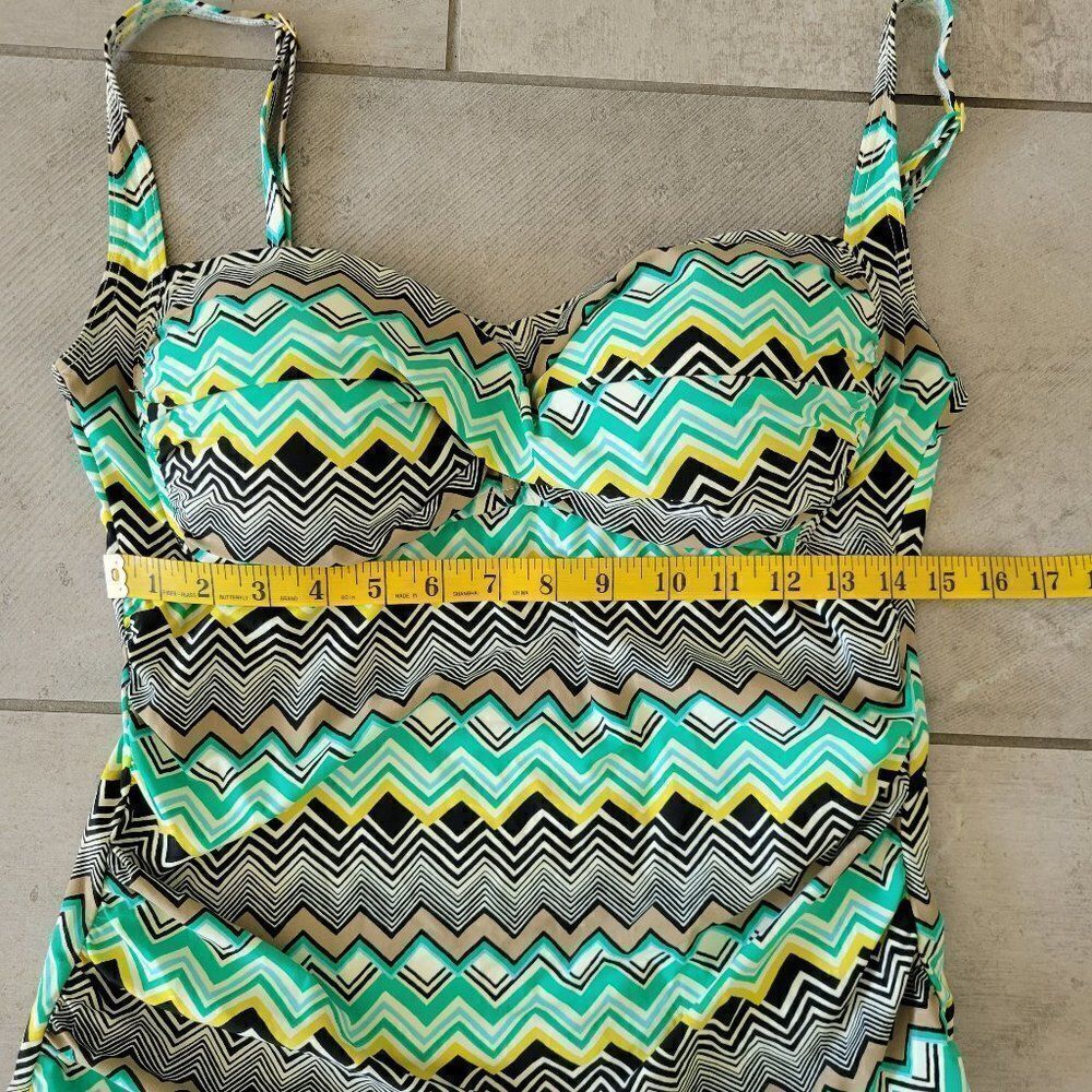 LA BLANCA Stripe Halter Tankini Top size 14 - Picture 5 of 5